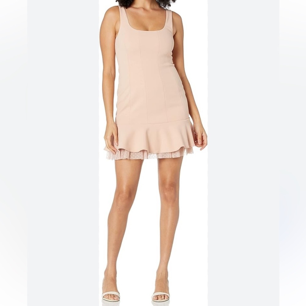 Bcbg Max Azria Scoop Neck Fluted Dress